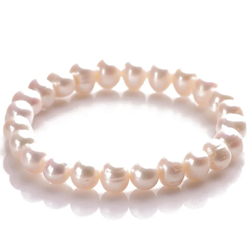 

4A Natural Fresh Water Pearl Crystal Bracelet Genuine Quartz