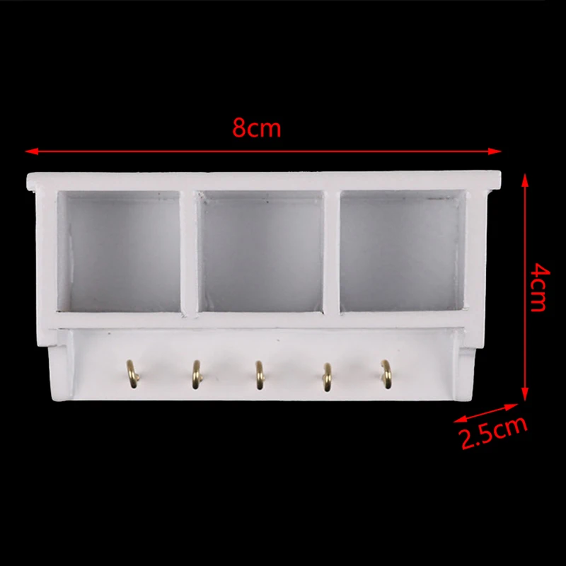 1/12 Dollhouse Miniature Kitchen Wood Wall Rack White 1:12 Doll House Decoration Accessories Toys Gift for Kids