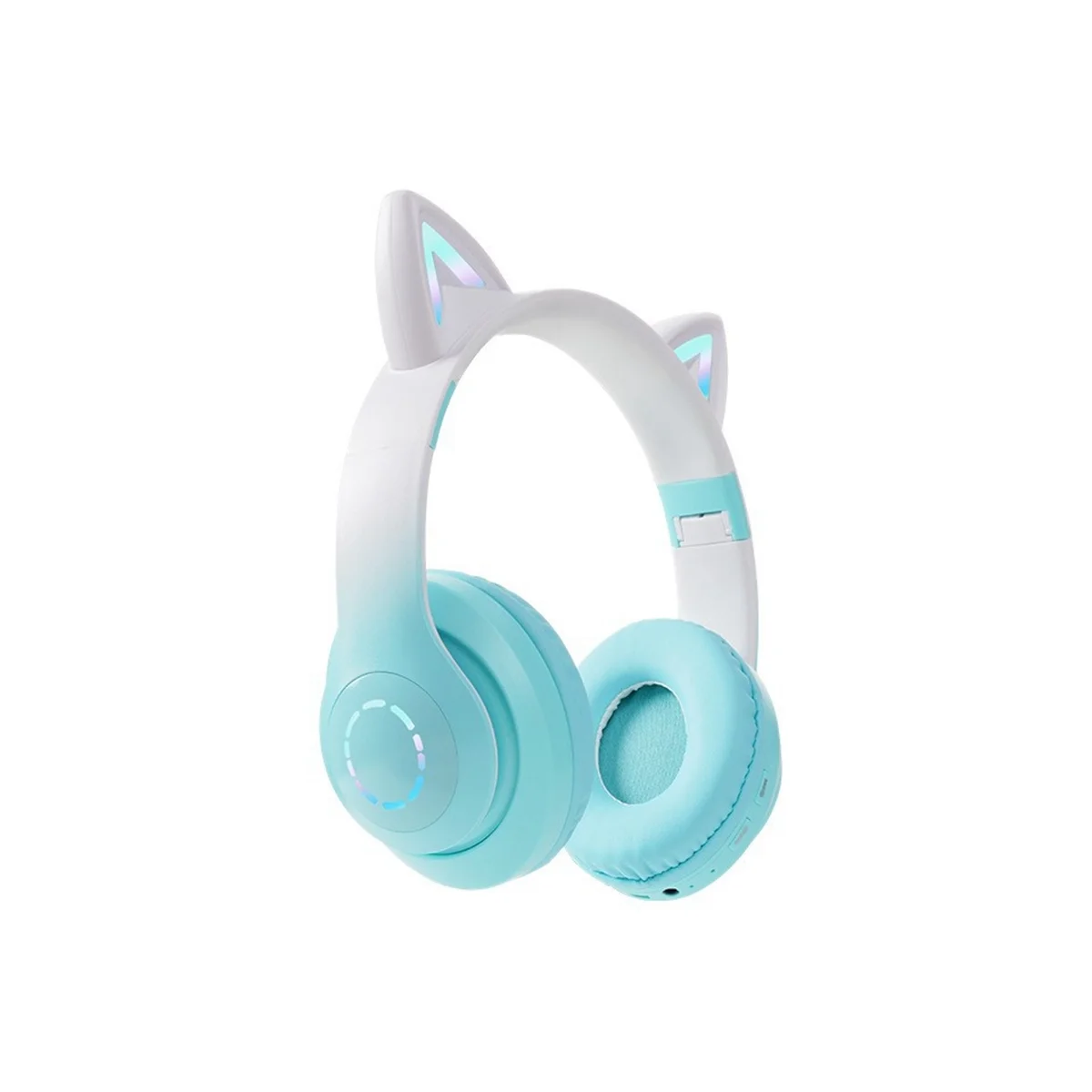 LED Flash Light Headphone Cute Cats Ears Wireless Earphone with Mic Kids Girls Stereo Music Headsets TWS Bluetooth 5.0 D