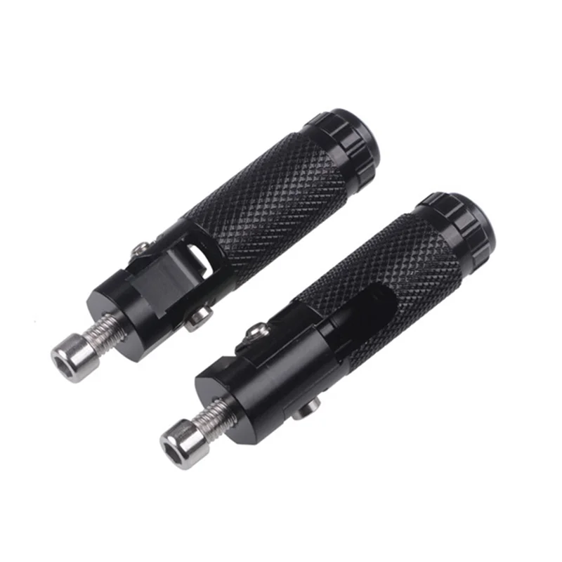 

F9-2Pcs M8 Universal Motorcycle Motor Bike Folding Footrests Footpegs Foot Rests Pegs Rear Pedals Set Motorcycle Part Black