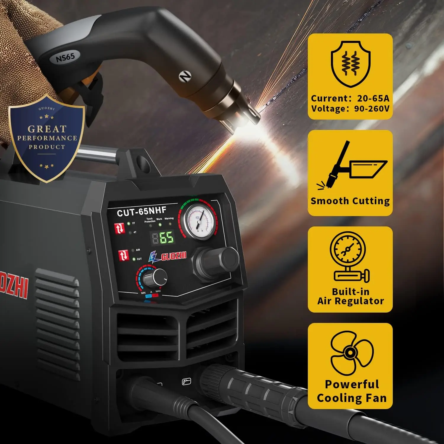 Plasma Cutter, 65 Amp Non-HF Non-Touch Pilot Arc, THC Torch Height Control Enabled 1