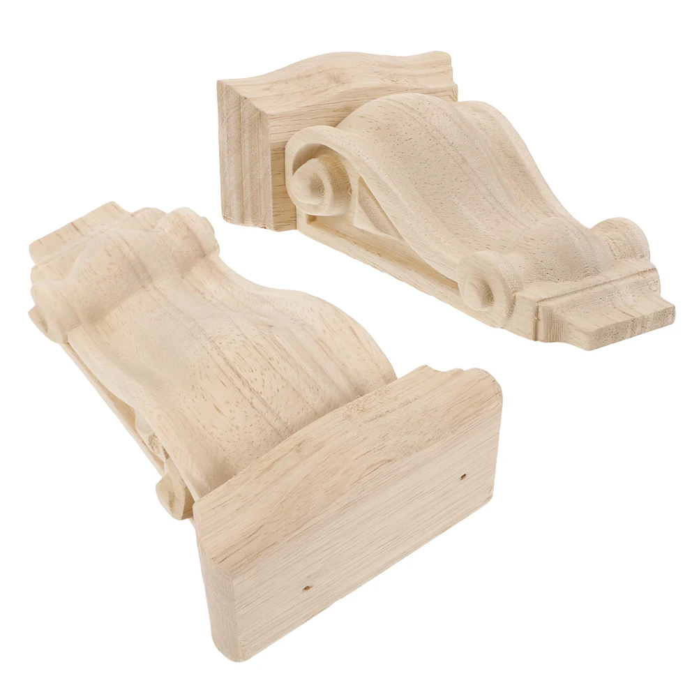

European Wood Carving Decoration Decorative Corbels Farmhouse Roman Column Khaki Onlays Applique