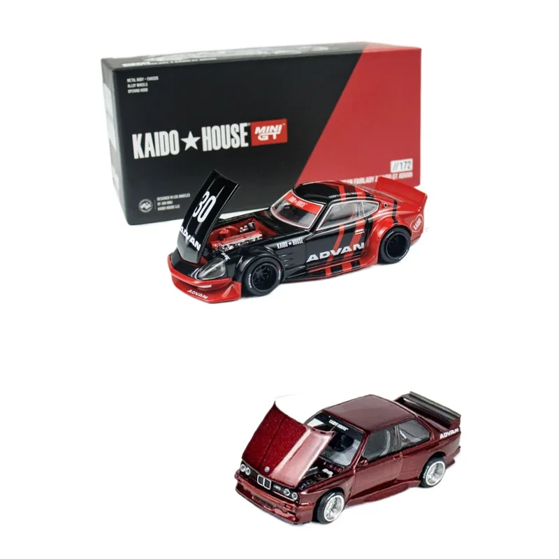 

Kaido House MINIGT 1:64 177 BMW M3 V1 E30162 Nissan Fairlady Z ADVAN Coating 172 Alloy Car model Collection