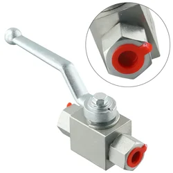 1pc 2-Way 500 Bar Carbon Steel High Pressure Hydraulic Ball Valve Gas Oil Water NPT Female Thread Hydraulic Valve Tool - 1/4