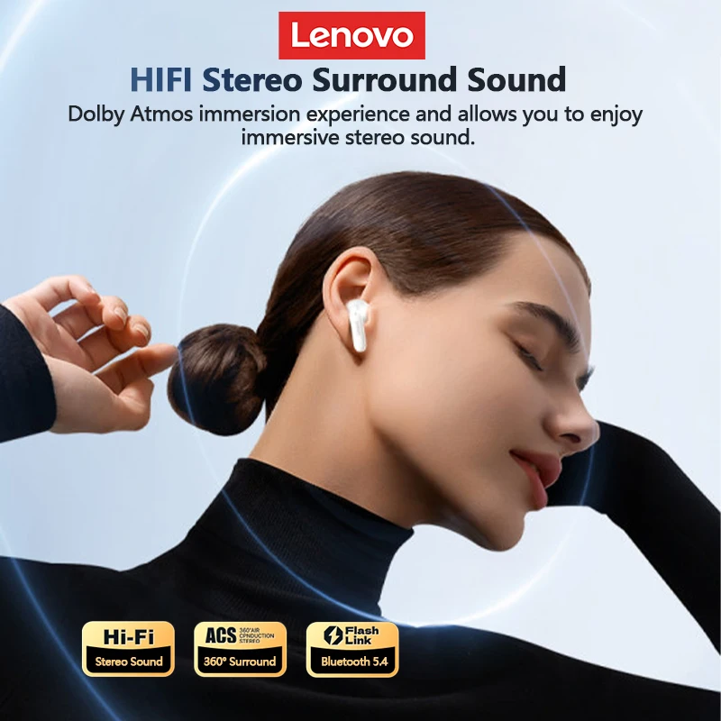 New Lenovo XT58 Wireless Bluetooth Earbuds HIFI Stereo Call Noise Reduction Headphones with LED Display Charging Case Earphones