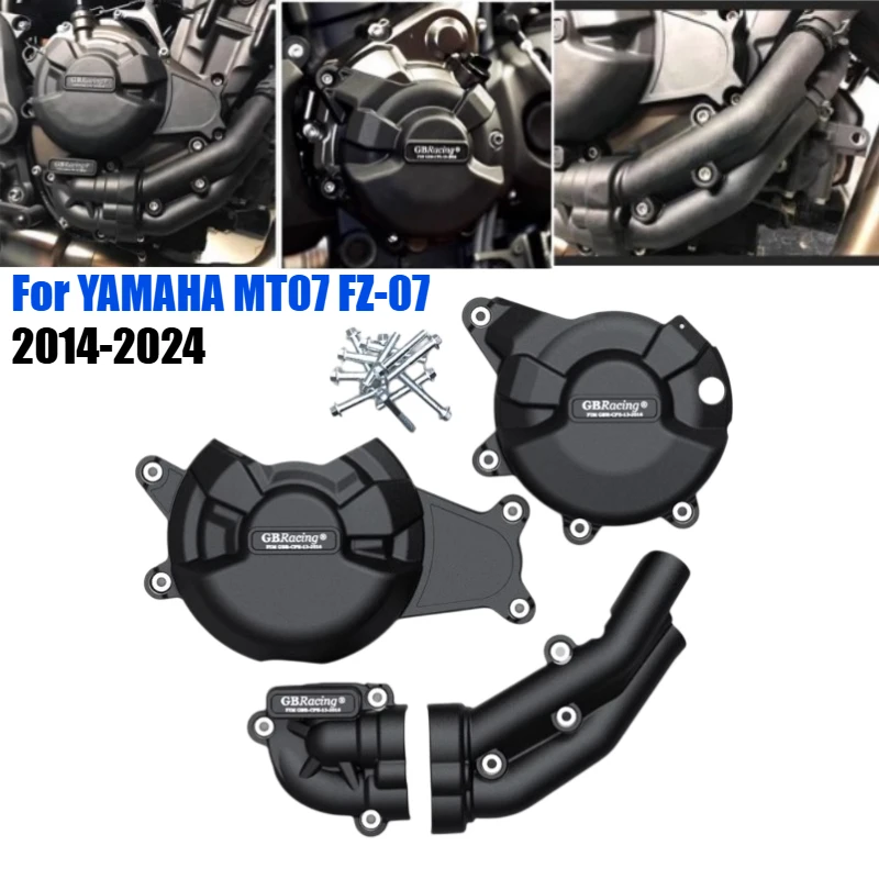 

Защитная крышка двигателя мотоцикла для YAMAHA MT-07 MT07 Tracer FZ-07 Ténéré 700 2014-2024: крышка водяного насоса, сцепления и генератора