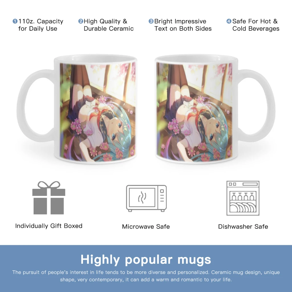 Anime Hatsunes Mikus Free shipping Mug 11oz Black Ceramic Coffee Mug Friends Birthday Gift Mug