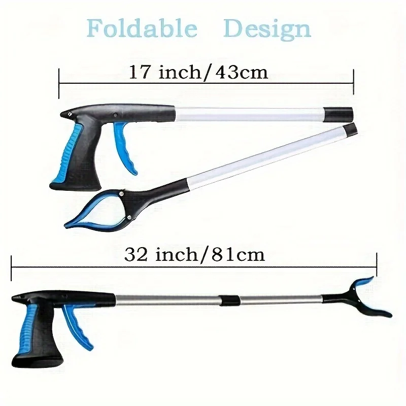 New Portable Trifold Multifunctional Long Handle Garbage Clip Foldable Garbage Clip Sanitation Cleaning Garbage Picker