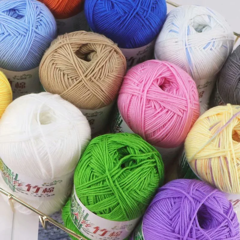 Filato di cotone di bambù Tencel, filato lavorato a maglia di cotone morbido al latte, filo all\'uncinetto di cotone misto utilizzato per sciarpe