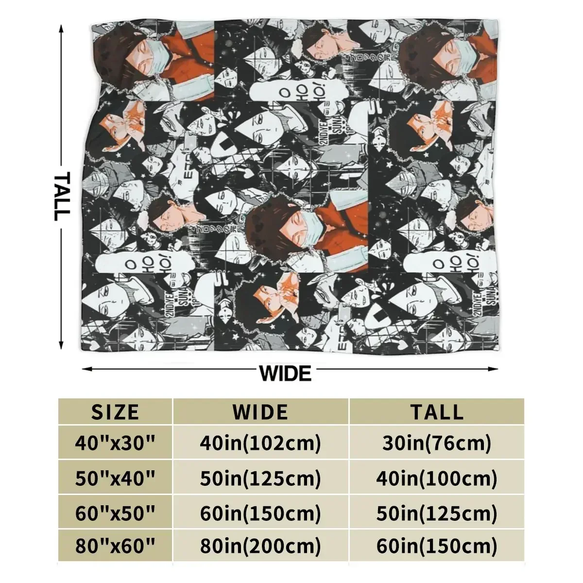 Flannel Throw Blanket Suna Rintarou Manga Collage Blankets Bedspread Warm Plush Blanket for Bed Living room Picnic Travel Home