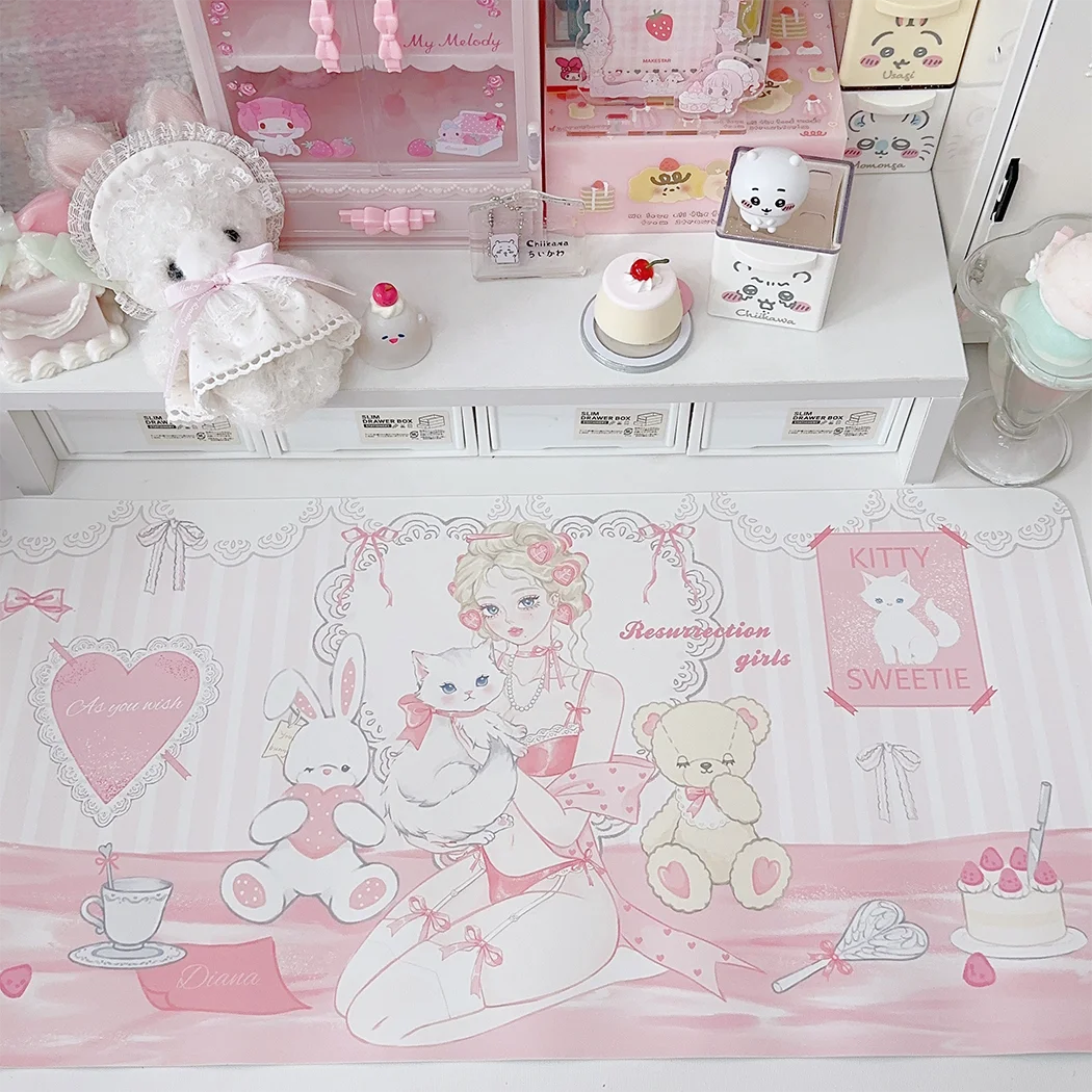แผ่นรองเมาส์สีชมพูดีไซน์ดั้งเด - Desk Pad Leather Large บทวิจารณ์และราคา