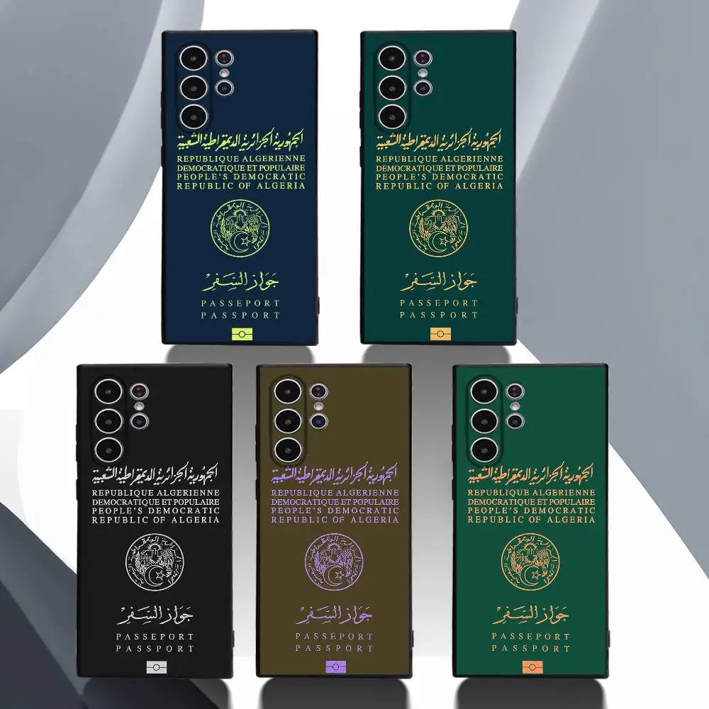 

Algerian Passport Flag Phone Case For Samsung Galaxy S25 S24 S22 S23 Ultra S21 S20 Plus 5G Protective Silicone Funda