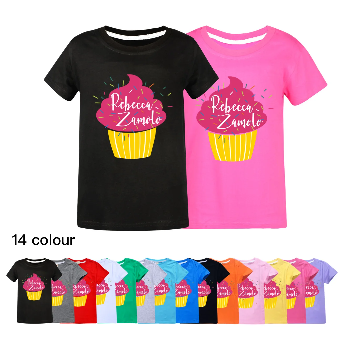 

Summer Kids REBECCA ZAMOLO Short Sleeve T-shirt Cotton Tshirts Girls Clothes For Boys Tee Costumes kawaii Christmas Shirt519