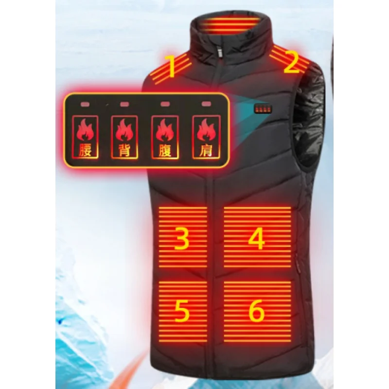 

Winter New Self-Heating Vest Double Control Zone 17USBCharging Intelligent Temperature Man Electric Clothes