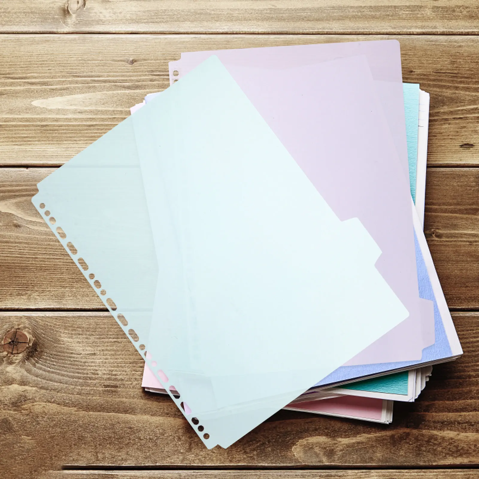 

6Pcs File Binder Divider Pages Tabbed Plastic Index Page Separators Organize Documents Office School Project Use