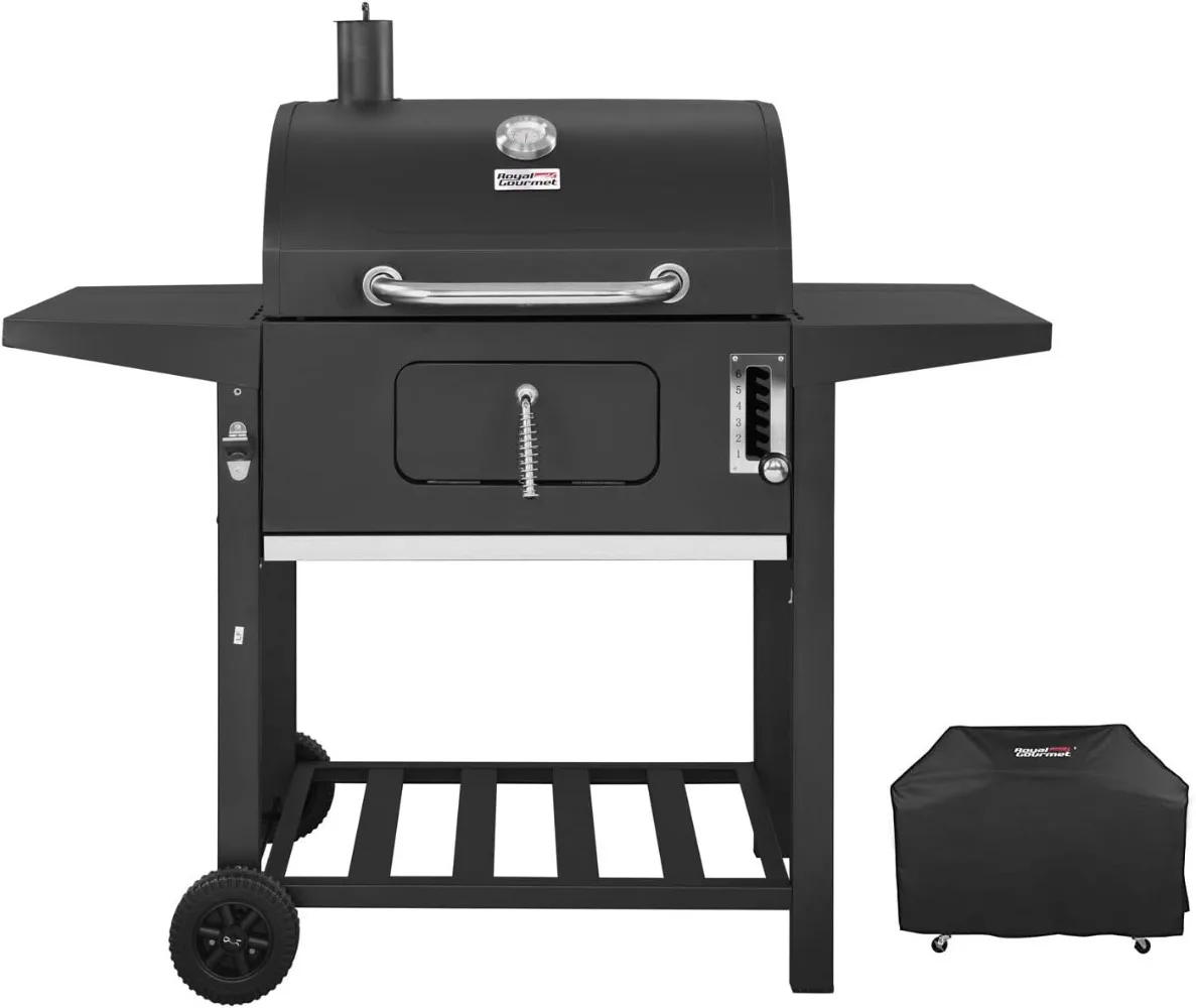 

Royal Gourmet CD1824AC 24 Inch Charcoal Grill BBQ Outdoor Picnic, Patio Backyard Cooking, with Cover