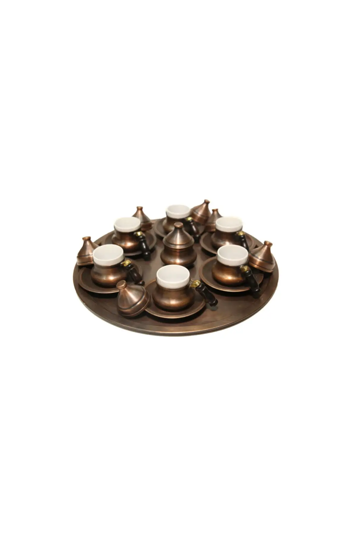 

DOLBOVI Eskitme 6 person copper tray turkish coffee cup set handmade espresso cup set handmade espresso cup