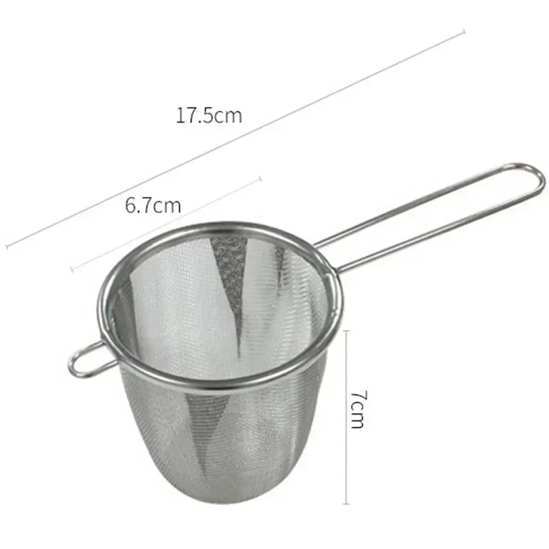 1Pc Tea Infuser With Handle Stainless Steel Coffee Flour Tea Leaf Filter Reusable Strainer Kitchen Gadget Teapot Accessories