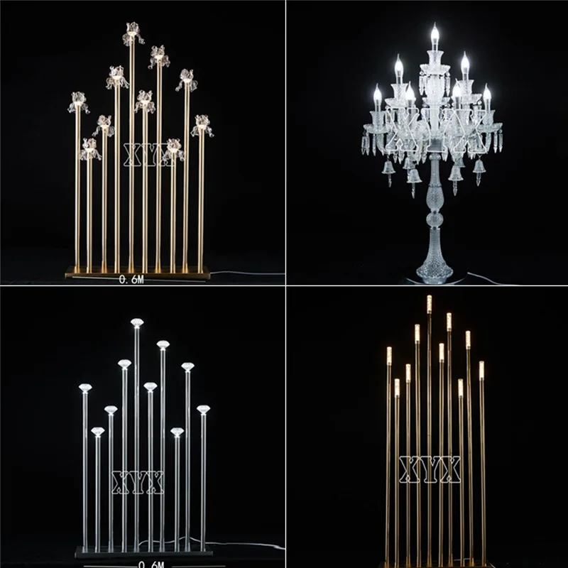 Wedding hall electroplated crystal road guide diamond ornament Oscar road guide lamp banquet arrangement prop stage decorative l