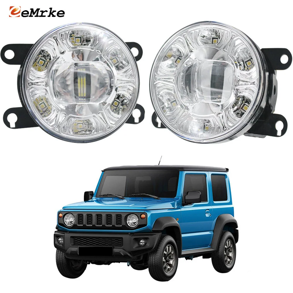 

1-Pair Led Fog Lights Assembly for Suzuki Jimny GJ JB64 JB74 2018-2023 Jimny Sierra Car PTF Clear Lens Daytime Running Lamp DRL