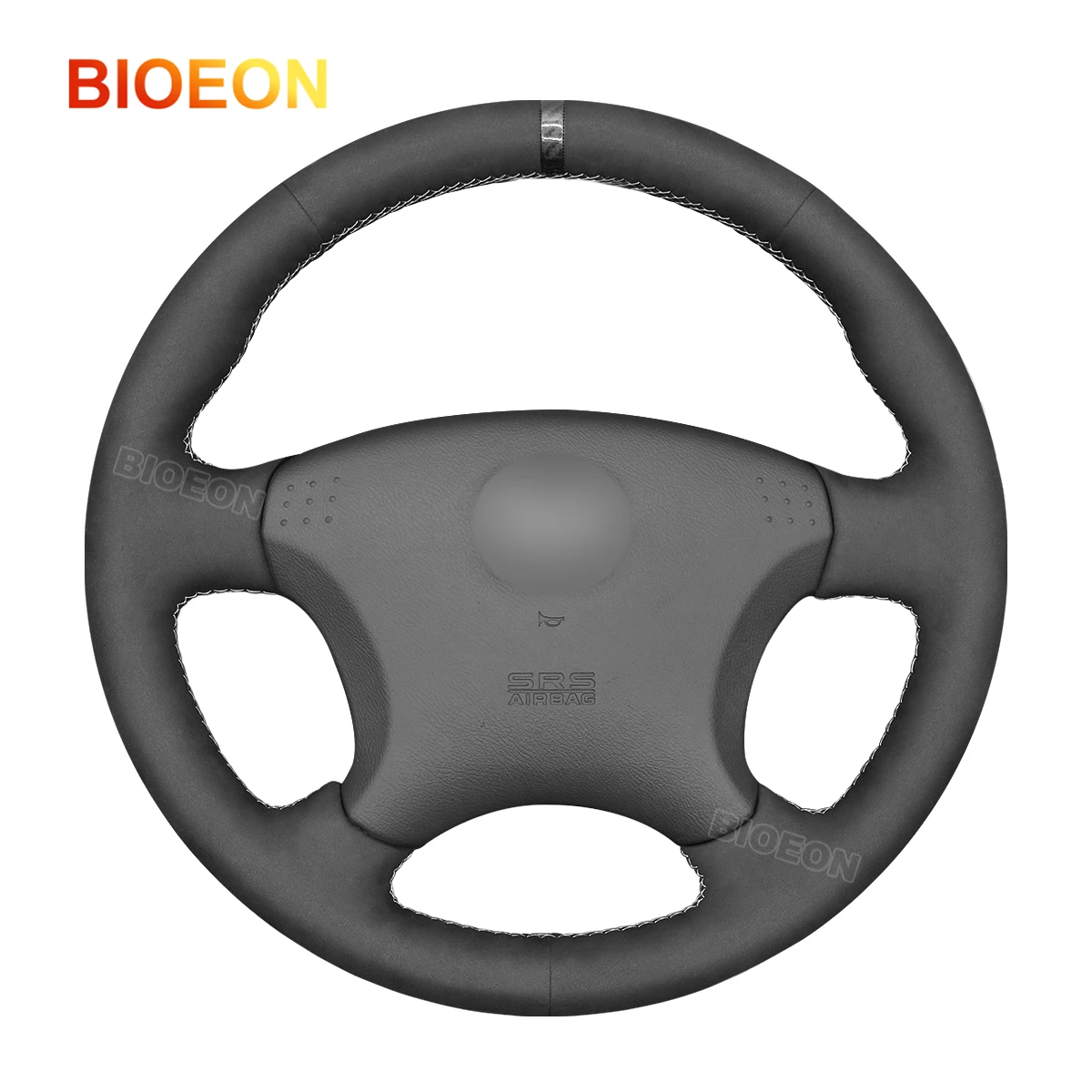 

BIOEON Hand-Stitched Black Suede Steering Wheel Cover Wrap for Honda Civic 7 2003 2004 2005 Accessories Interior Protector