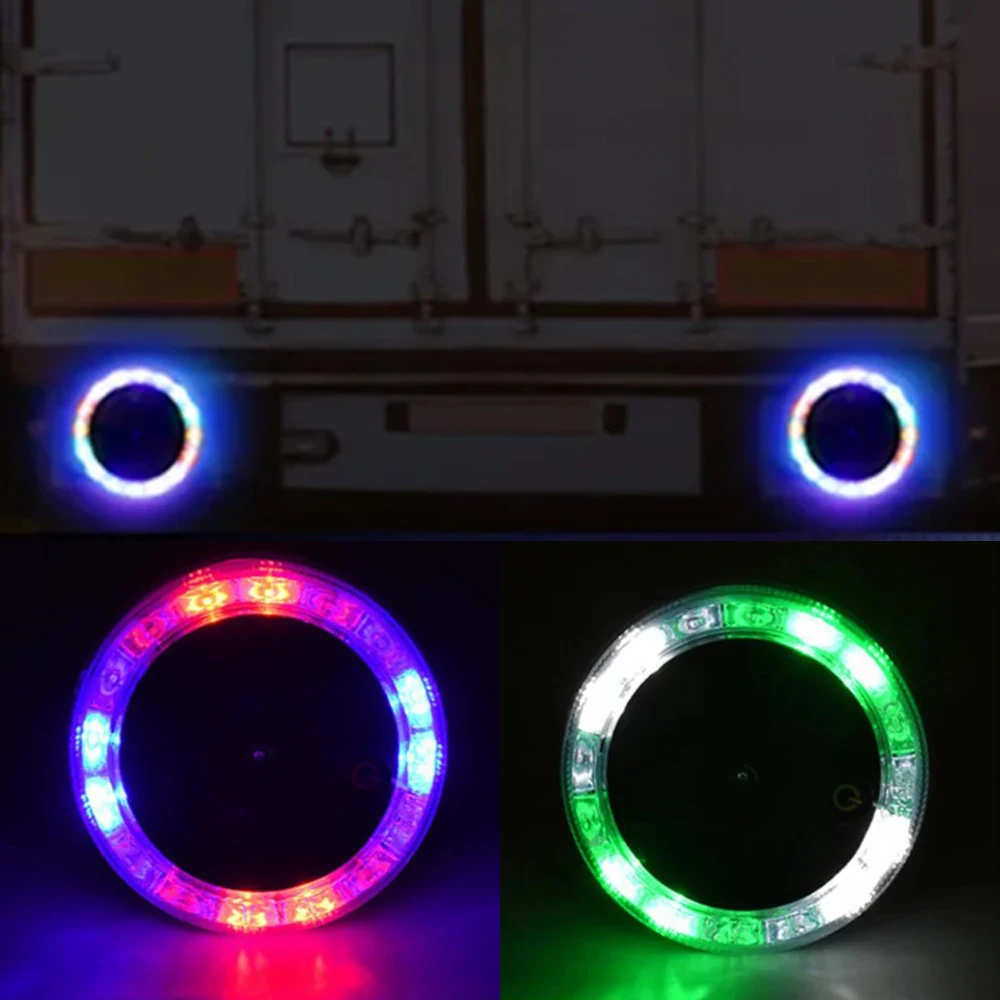 1/2x מנורת אזהרה מהבהבת סולארית LED עם חיישן מגע טעינה סולארית RGB LED אזהרה לרכב, משאית, טריילר ואופנוע