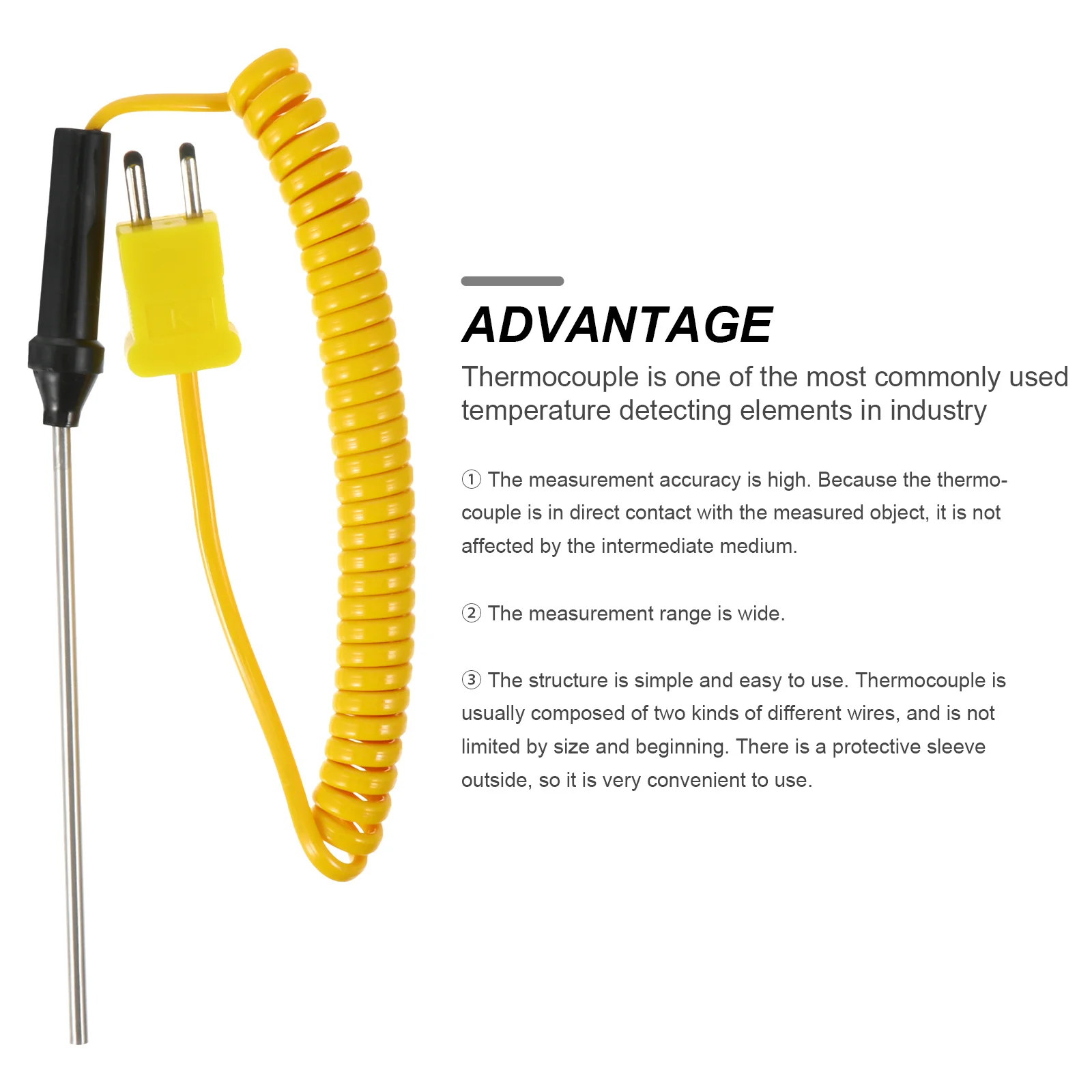 Termopar tipo K, Sensor de sonda metálica de acero inoxidable, controlador de temperatura confiable para escape de motor e industrial