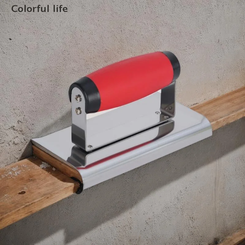 مجرفة تجصيص من الفولاذ المقاوم للصدأ متينة للغاية بمقبض مطاطي، مثالية للجدران الجافة والخرسانة