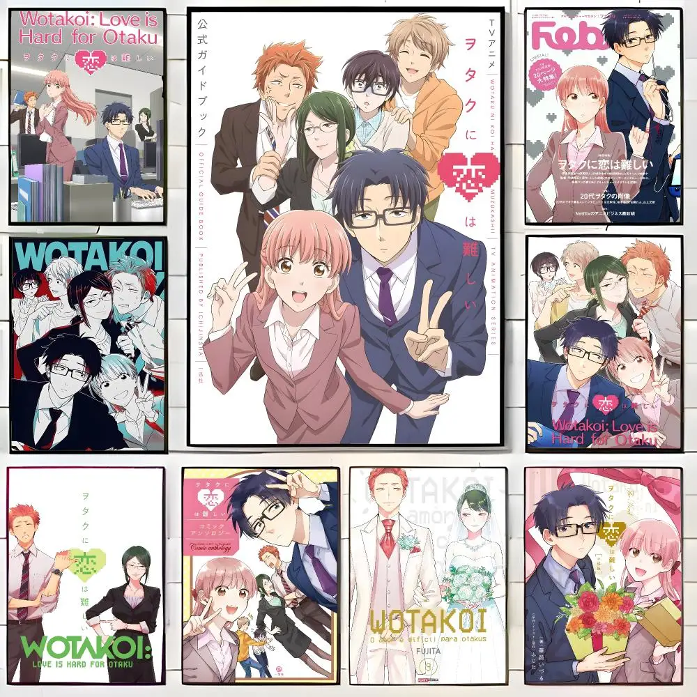 romance anime w-Wotakoi Love Is Hard for Otaku Poster Wall Art Print Decorative Mural Home Decor Gift Unframed
