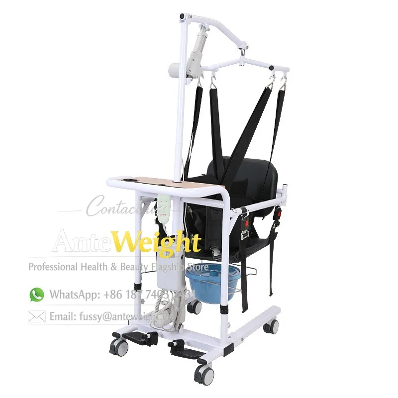 

Electric Overhead Patient Lift for Elderly & Disabled, with Shower Toilet Chair & Smart Armrests | No-Lift Transfer & Rehab Aid