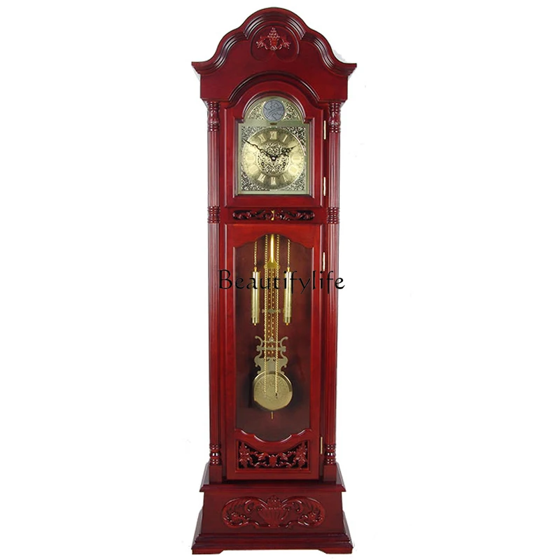 

Floor clock Polaris clockwork movement Small apartment living room solid wood mechanical clock