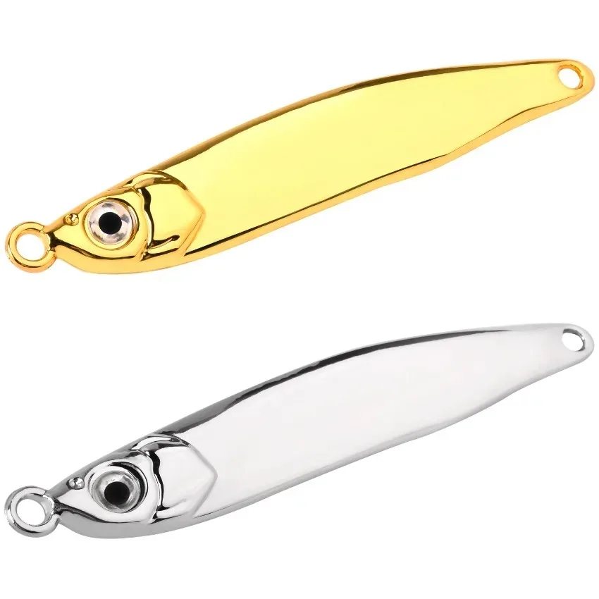 1PC Gold Silvery Fishing Bait Fishing Metal Spoon Lure Bait for Trout Bass Spoons Small Hard Sequins Spinner Spoon