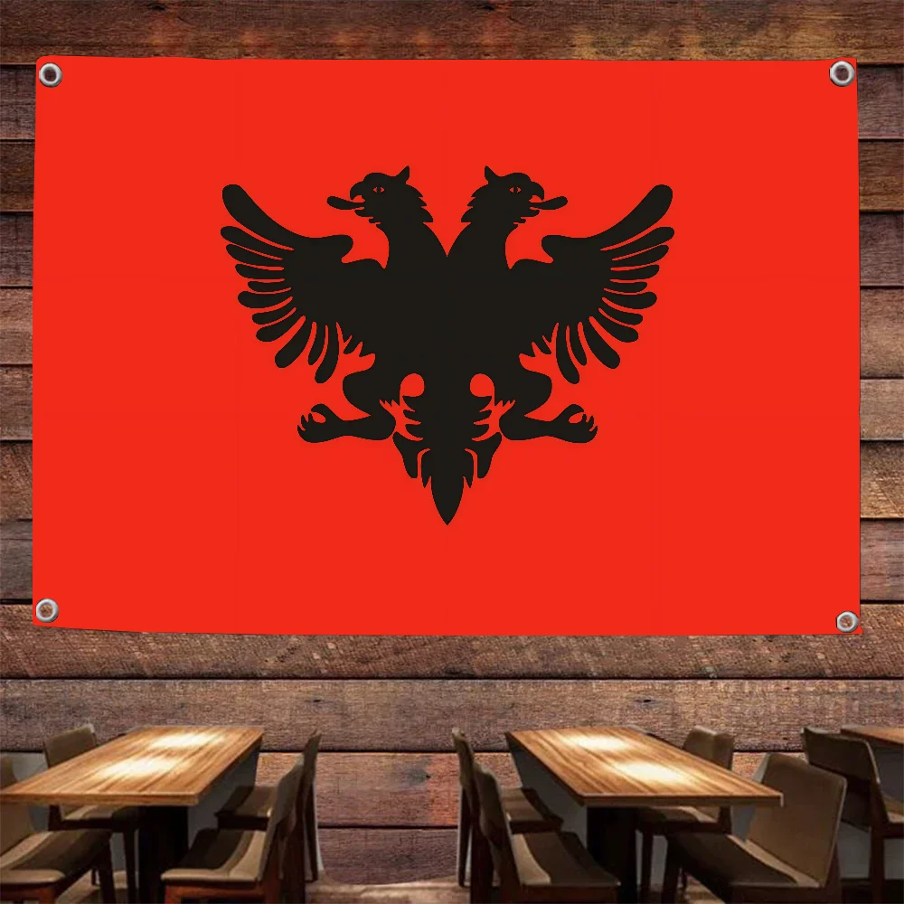 1pc Albania Flag Flags And Banners Four Hole Flag Polyester Outdoor Decor Room Aesthetic