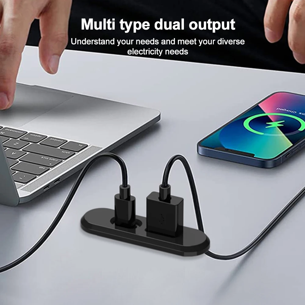 Desktop Embedded USB Socket Furniture Desk Portable Dual USB Charging Plug Computer Desk Office Furniture Accessories