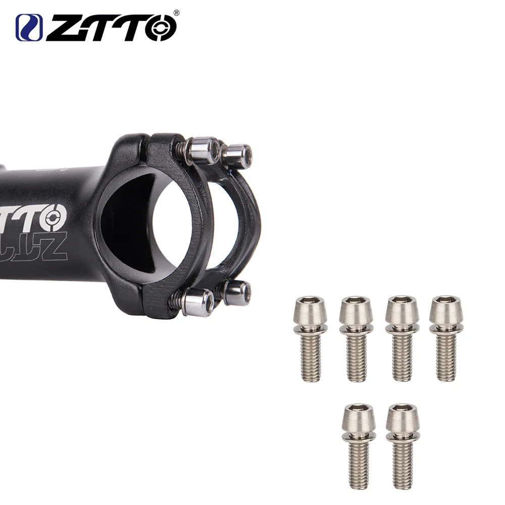 

ZTTO 6 PCS Stainless Steel M5x18mm Bike Stem Bolts - Hexagon Screws for MTB/Road Bike Handlebar Stems Cycling Accessories