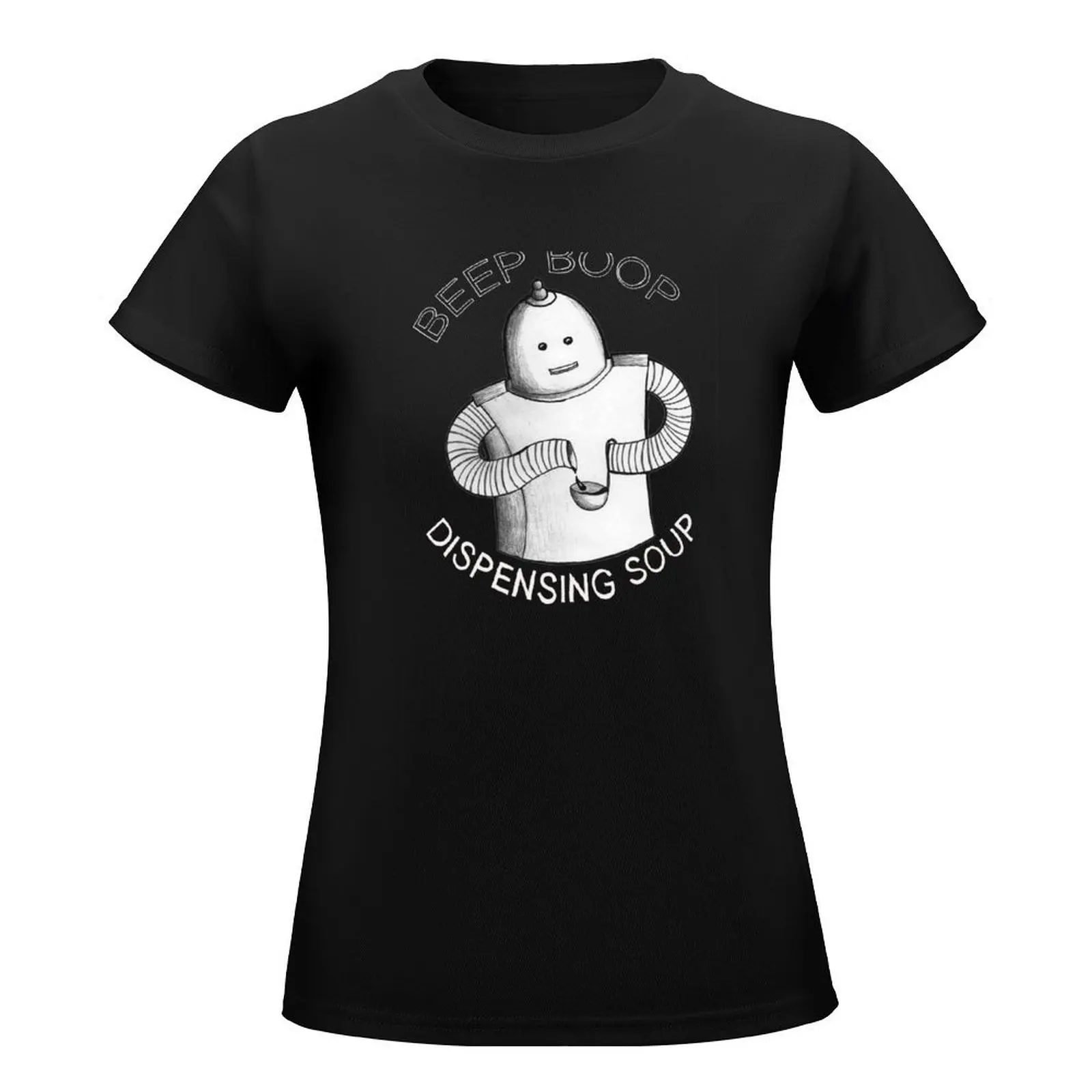 Beep Boop, Dispensing Soup Robot T-Shirt aesthetic clothes Blouse cute clothes black t-shirts for Women