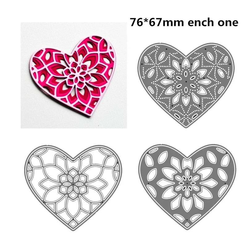 Heart Flower Birch Press Layering Coverplate Metal Cutting Dies Scrapbooking For Paper Making Embossing Frame Card Craft