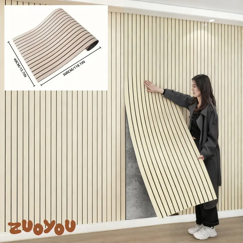 

3M/Roll XPE Foam Self-Adhesive Wallpaper Home Decor 3D Faux Wood Grain Wall Sticker for Bedroom Living Room Full Wall Renovation