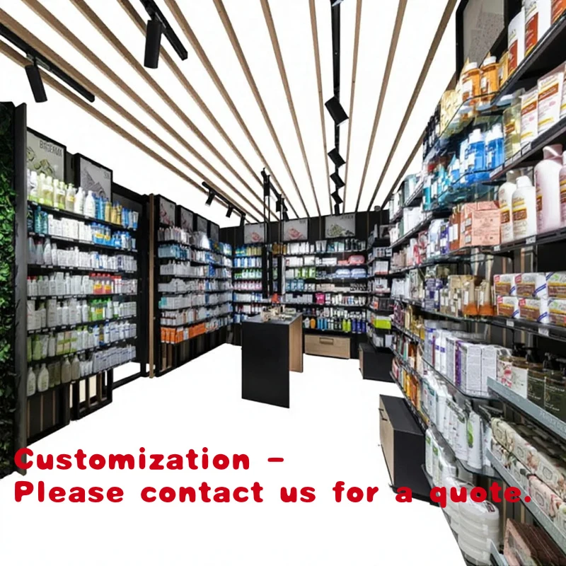 

Customize.Pharmacy Store Design Medical Retail Display Cabinet Powder Coated Customizable Size Store Display Sta