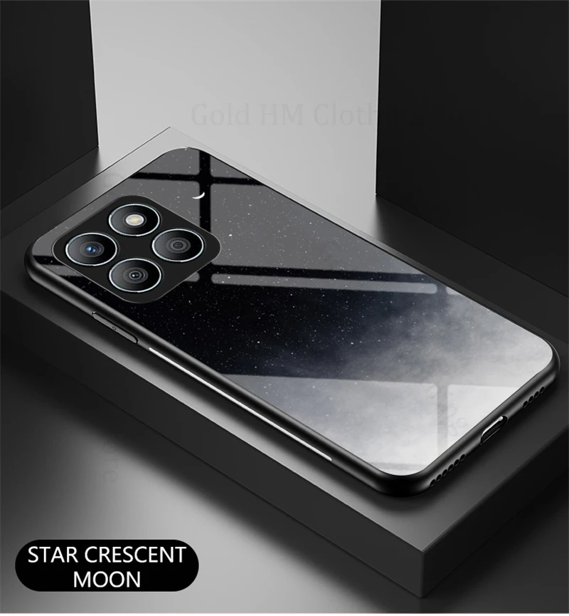 

Starry Sky Tempered Glass Phone Case For Honor X8c X7c X9c Smart Soft Bumper TPU Gradient Tough Cover For HONOR X8b X9B X9a X8 A