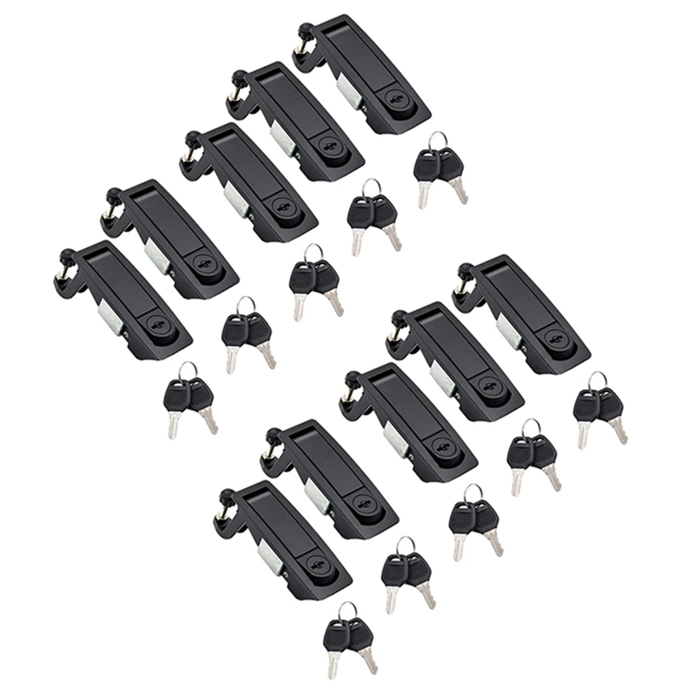 10PCS Compression Latch Flush Lever Latch Lock for Marine Car RV Door Hand Lock Adjustable Lever Latches Thickness:1-5mm