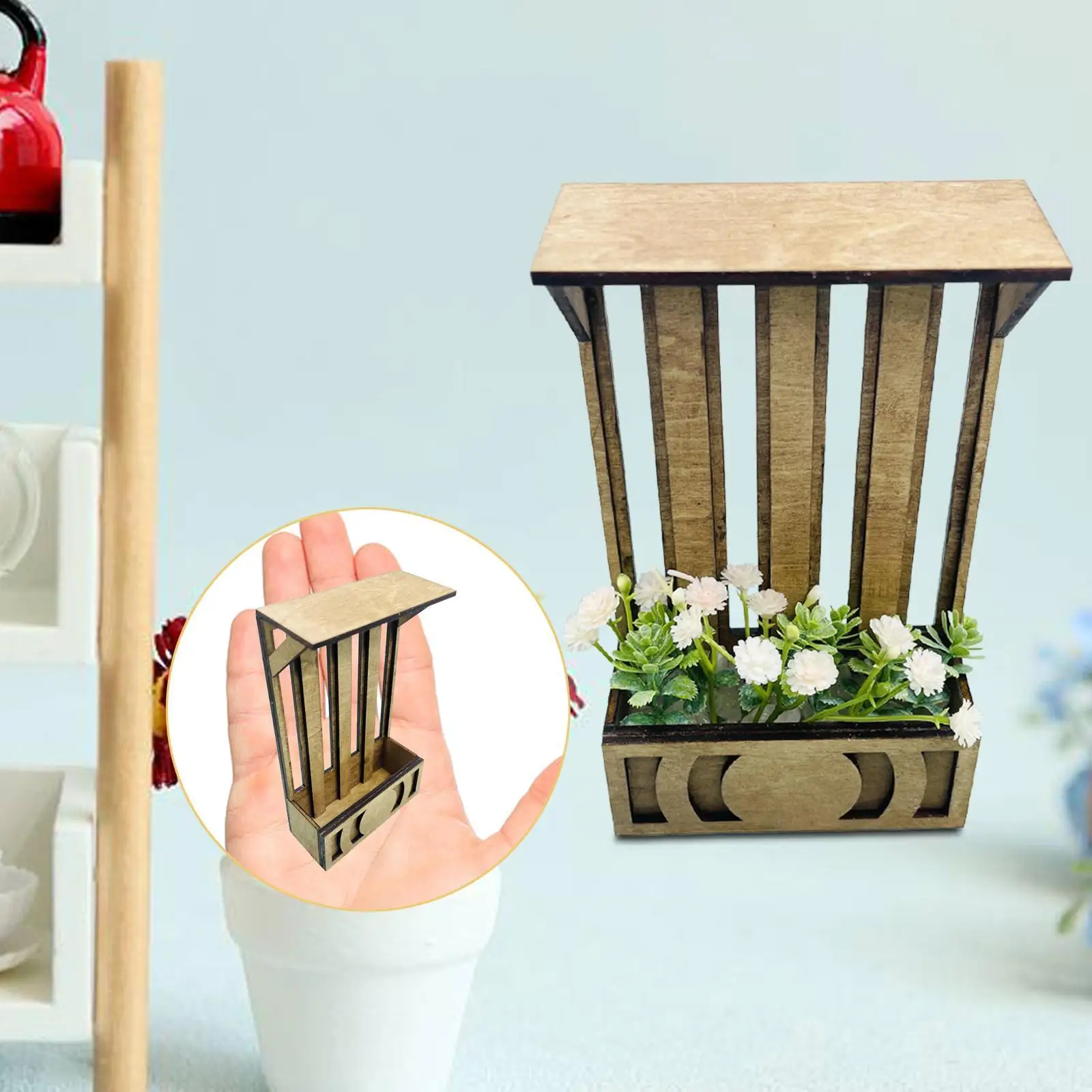 1: 12 Dollhouse Flower Holder Mini Doll House Furniture for Shop Study