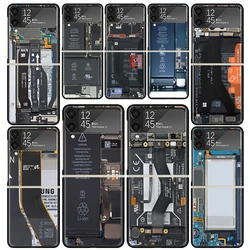 Motherboard Circuit Funny Pattern Clear Phone Case For Samsung Z Flip 7 6 5 4 3 Galaxy ZFlip7 ZFlip6 ZFlip5 ZFlip4 ZFlip3 5G Pri