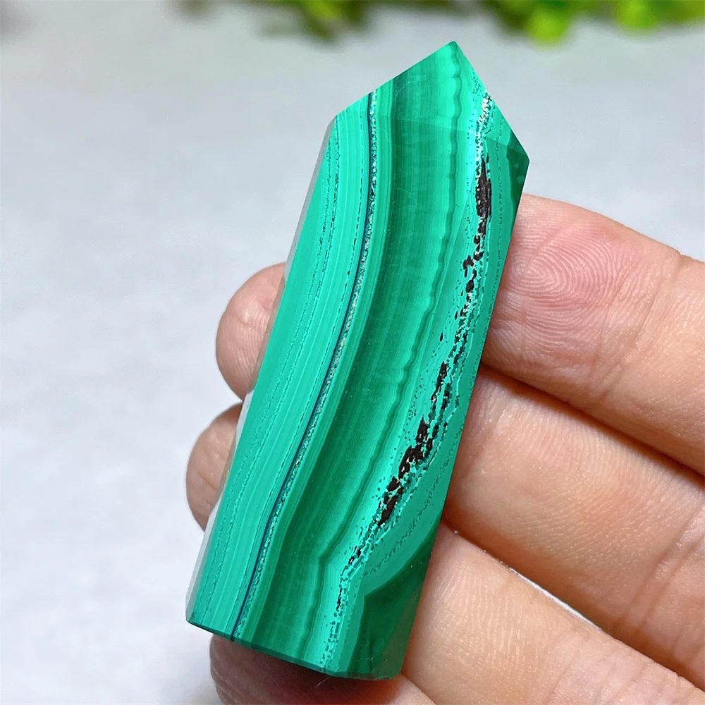 Crystal Natural Green Malachite Tower Specimen Stone Quartz Carving Mineral Reiki Energy Feng Shui Decoration Healing Gemstone