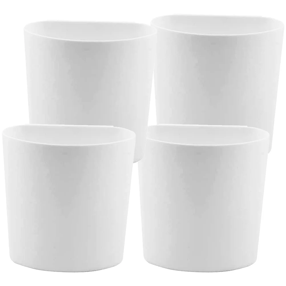 4 Pcs Storage Basket Cup Stand Small Hanging Scraps Can Cart Rolling Bin Waste Plastic Holder Shopping Drink Accessories Trash