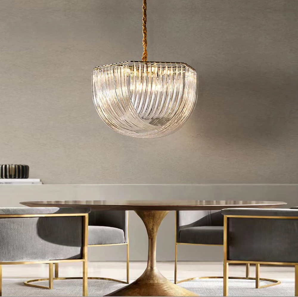 Glas leuchter mit nordischem Design, moderne Decken leuchte für Wohnkultur, dimmbare LED-Lampen,