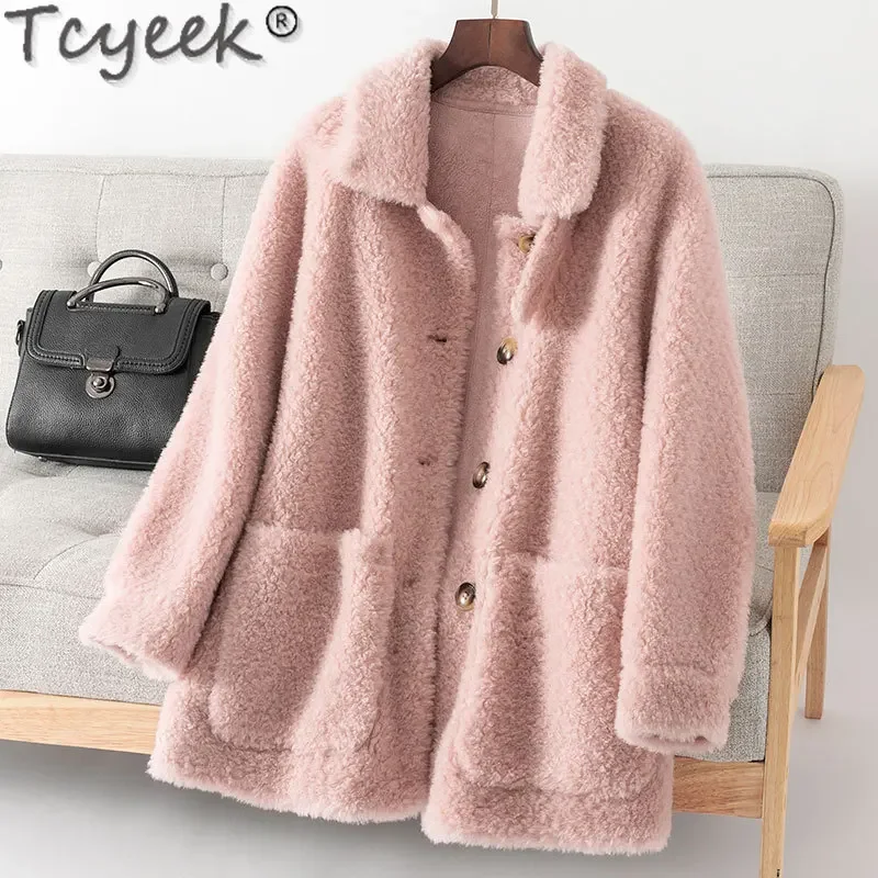 Tcyeek 100% Wollen Jas Graan Schapen Shearling Jassen Winterjas Vrouwen Bontjassen Vrouw Kleding Nieuw In Bovenkleding Abrigos Mujer