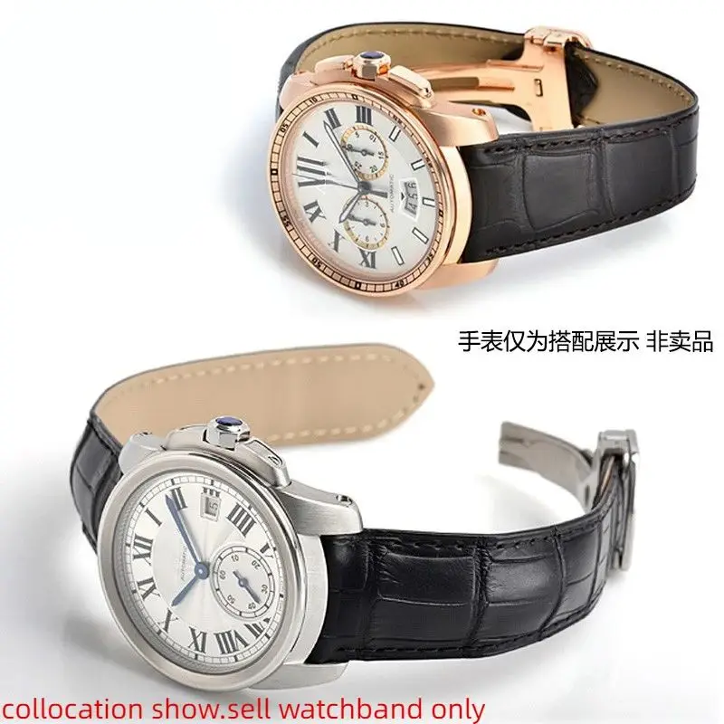 18 20 22mm 23 24 25mm For Cartier TANk London CALIBRE Genuine Leather Watchband cowhide Folding Watch Strap men women Bracelet