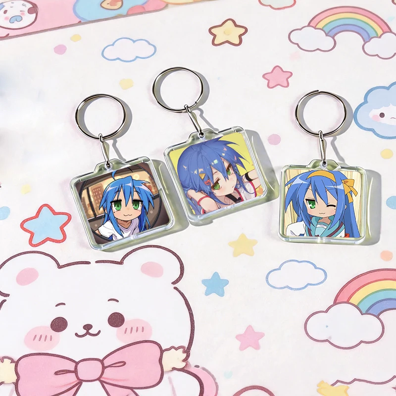 Cute Manga Character Izumi Konata Acrylic Keychain Handmade Hanging Clothes Backpack Decoration Accessories Gifts with Friends