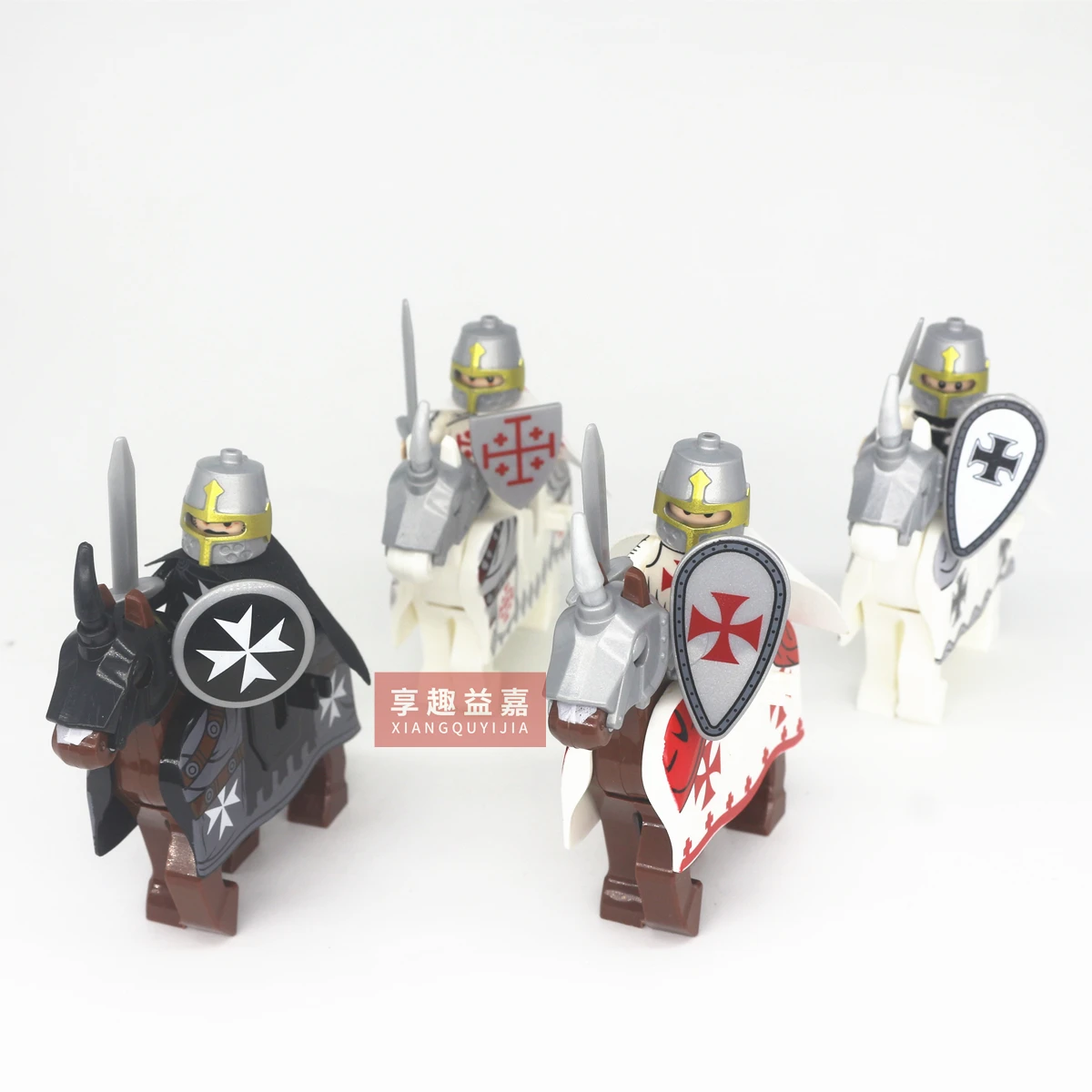 Middle Ages hospital  Crusaders Knights templar cavalry of the holy sepulchre Building Block Dragon knight Toys For Children